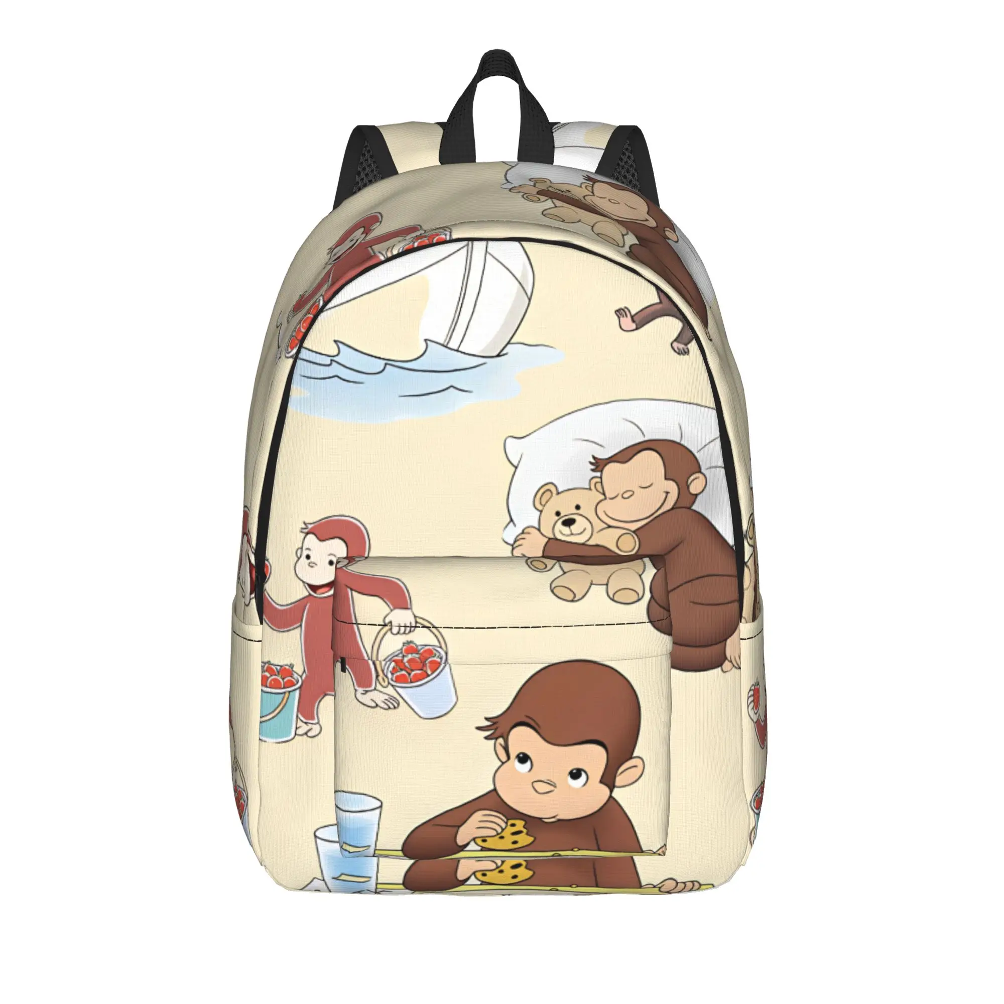 Curious George Adventure Scene Backpack  Leisure Backpacks Unisex Travel Durable School Bags Colorful Rucksack