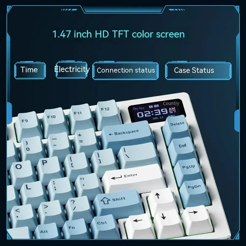 Imagem -02 - Atk Vxe-v75pro Teclado Mecânico para Jogos Caixa de Alumínio Tela Inteligente Modos Junta Rgb 8000mah pc Gamer em Estoque