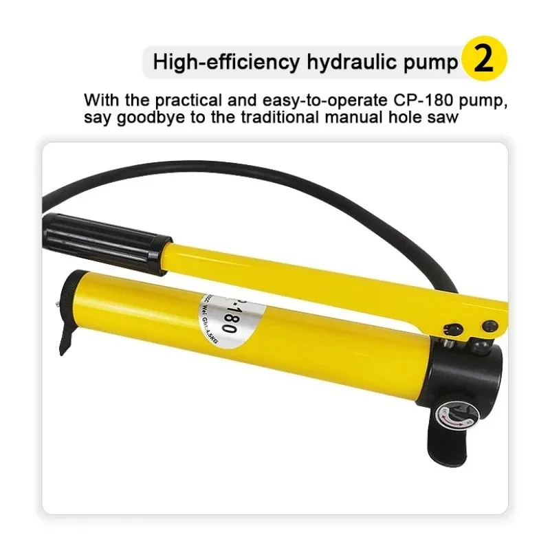 Durable 8T Hydraulic Knockout Hole Punching Tool Kit SYK-8B Dies 22-60mm Conduit Hole Cutter Stainless Steel Plate OEM