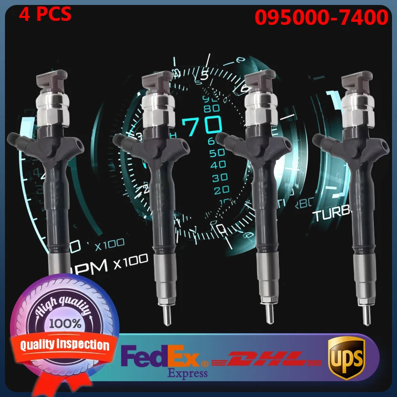

4 PCS new, High-Quality 1KD-FTV Common Rail Fuel Injector 095000-7400 0950007400, Suitable for Toyota Hilux, Land Cruiser 3.0.