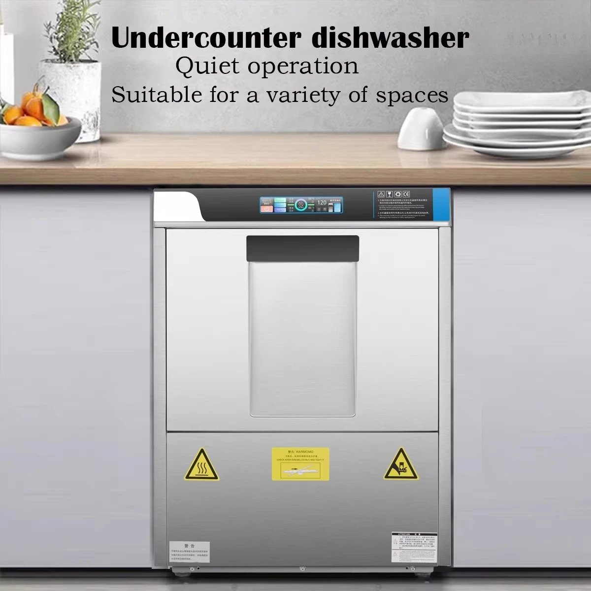 Stainless Steel Undercounter Commercial Dishwasher, 220V Professional Glass Washer For Restaurant And Hotel Use