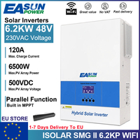 EASUN 6.2KW 4KW 3.2KW 2KW Hybrid Solar Inverter 48V 24V 12V 220VAC Built-In 120A MPPT Solar Controller PV Input 500VAC Pure Sine Wave Off Grid Inverter With WIFI BMS EU Stock No Tax