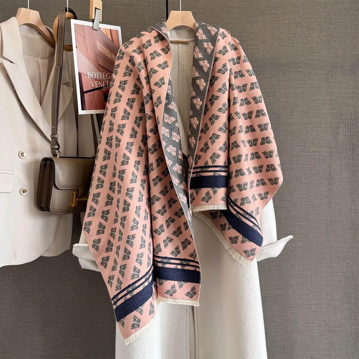 

Осень-зима, новый винтажный модный универсальный теплый кашемировый утолщенный теплый шарф, ветрозащитная шаль, женская роскошная высококачественная накидка