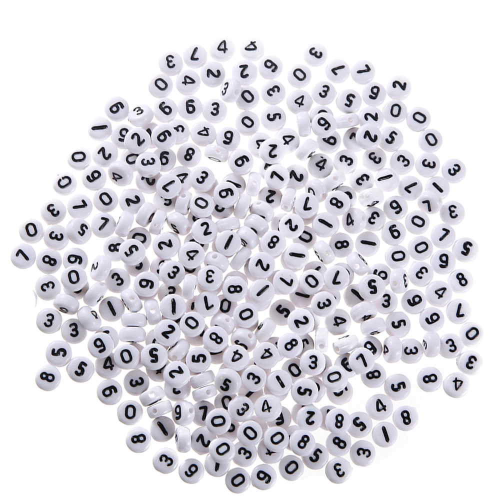 

100 Pcs Number Beads for Bracelet Making Acrylic Jewelry Alphabet Charms Accessories Travel Gifts Craft Supplies