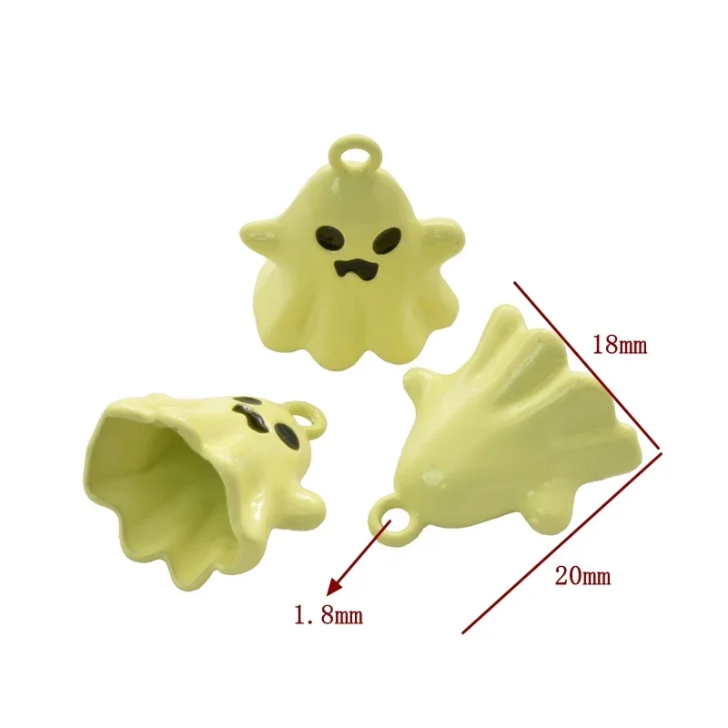 5pcs Colorful Ghost Charms Spray Painted Alloy Enamel Halloween Pendants For DIY Bracelets Necklaces Jewelry Making Accessories