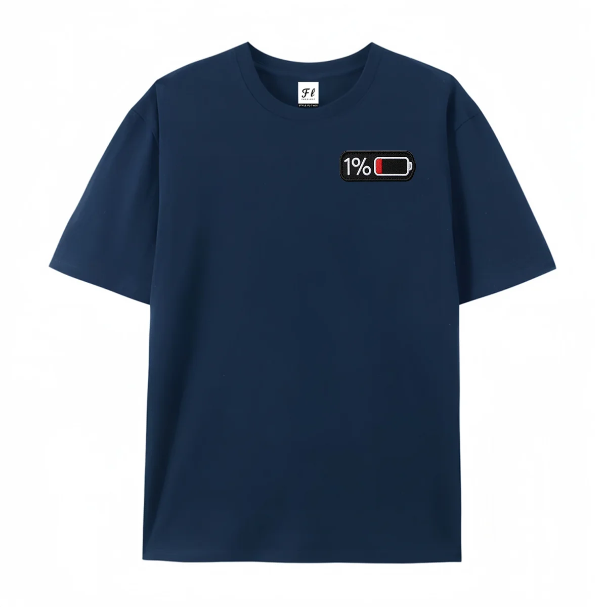 One Percent Low Battery Icon T‑Shirt Funny Mental Energy Meme Minimal Graphic Daily Wear Unisex Tee Shirt New Daily Streewear