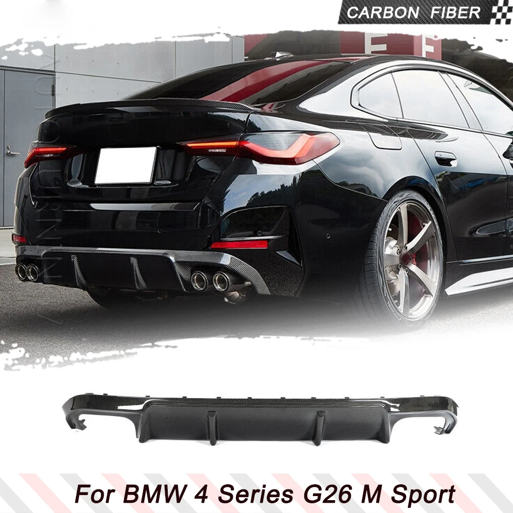 Carbon Fiber Car Rear Bumper Diffuser Lip Spoiler For BMW 4 Series G26 M Sport 440i 430i 4 Door 2021-2023 Rear Bunper Protector