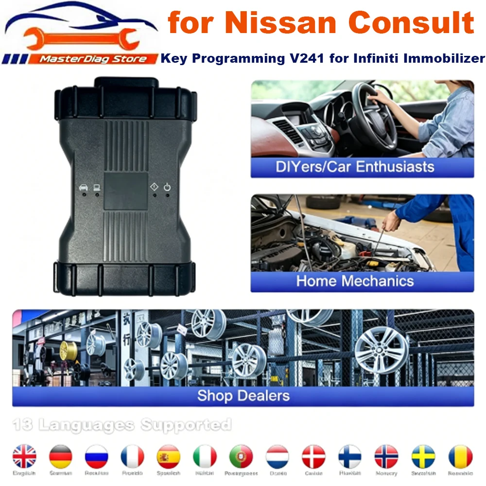 Professional V241 VCI for Nissan for Consult 3 Plus OBD2 Scanner WIFI USB Key Programming Immobilizer for Infiniti