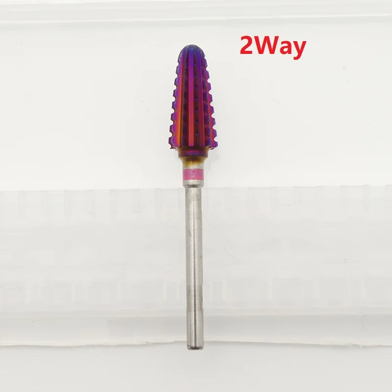 Purple Left and Right 5In1 Tungsten Carbide Nail Drill Bit Milling Eletric Manicure Machine Equipment Cuticle Clean Burr Dental