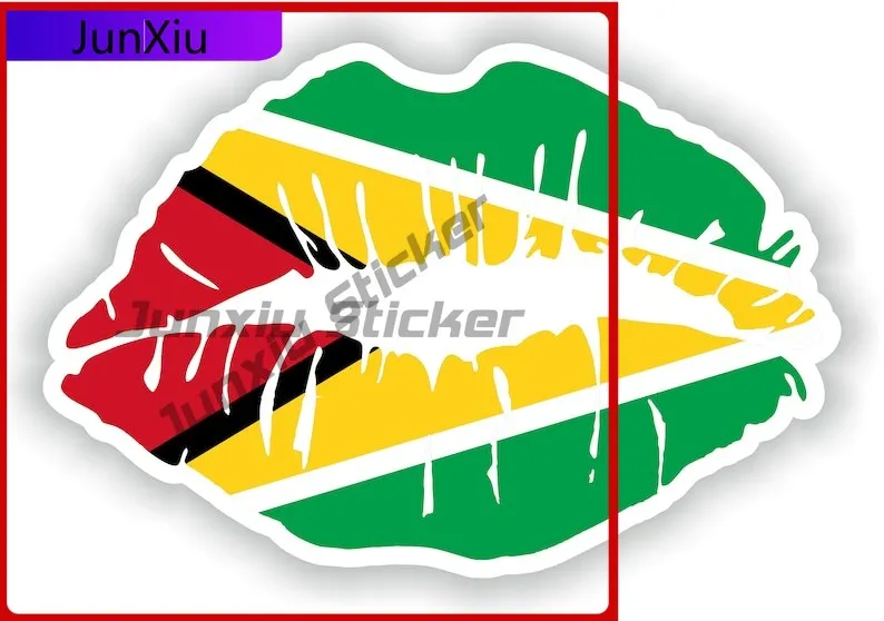 

Guyana Lips Flag Stickers Waterproof Stickers And Decals Custom Made Bumper Sticker Funny Car Decorations Accessories For Suv Wi