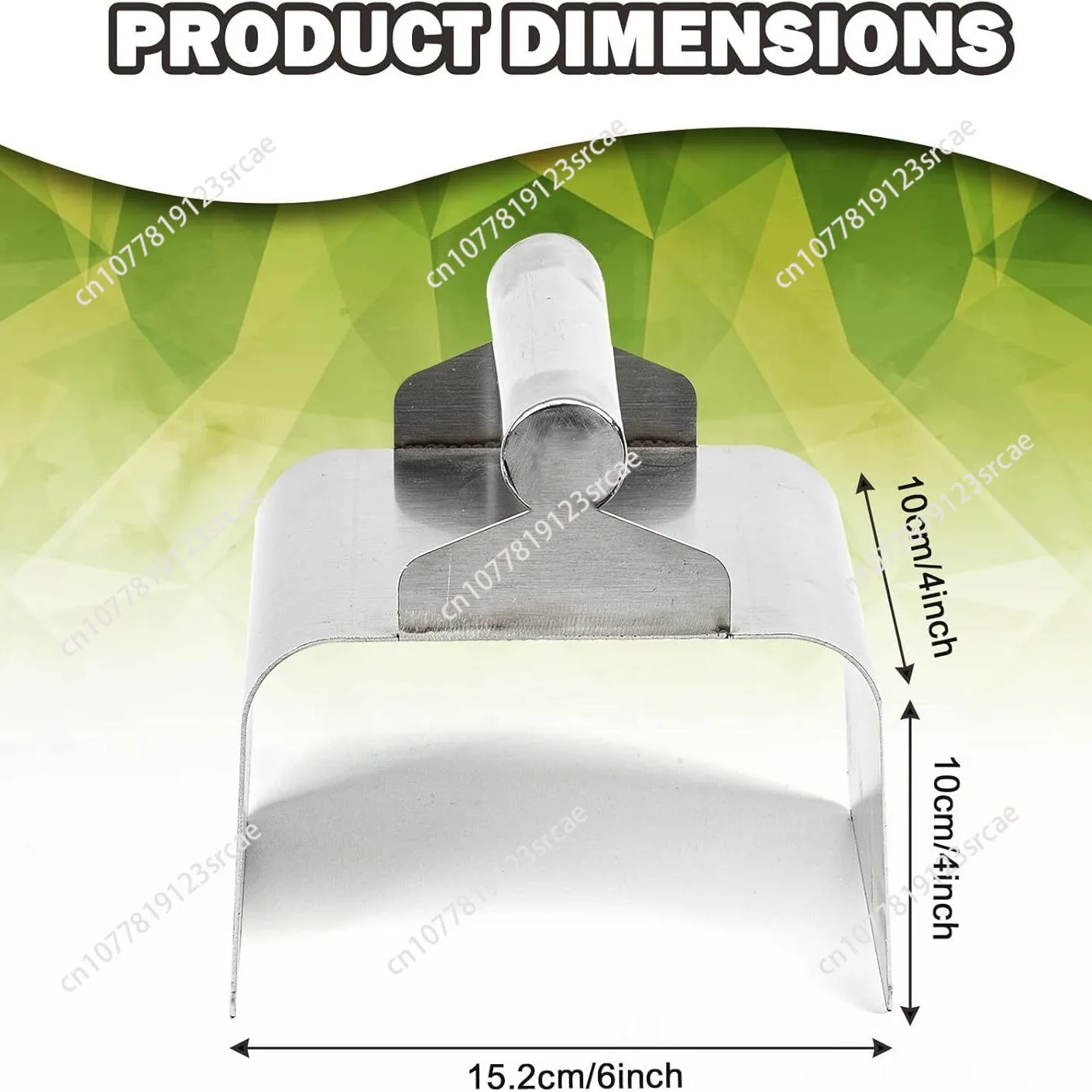Stainless steel dust scraper, plaster wall repair tool, cement scribing arc trimming, concrete curb scraper