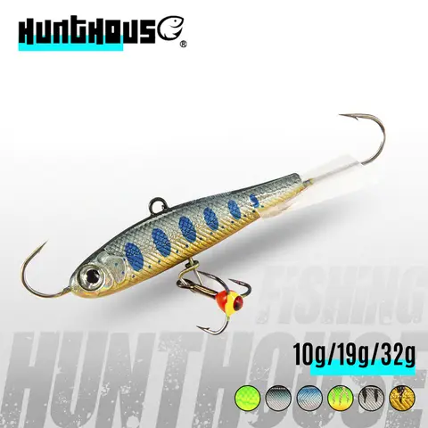 Hunthouse Winter Ice Fishing Lure Jigging 50mm/10g 65mm/19g 75mm/32g Vibration Balance Jig Bait Wobbler For Bass Pike Perch