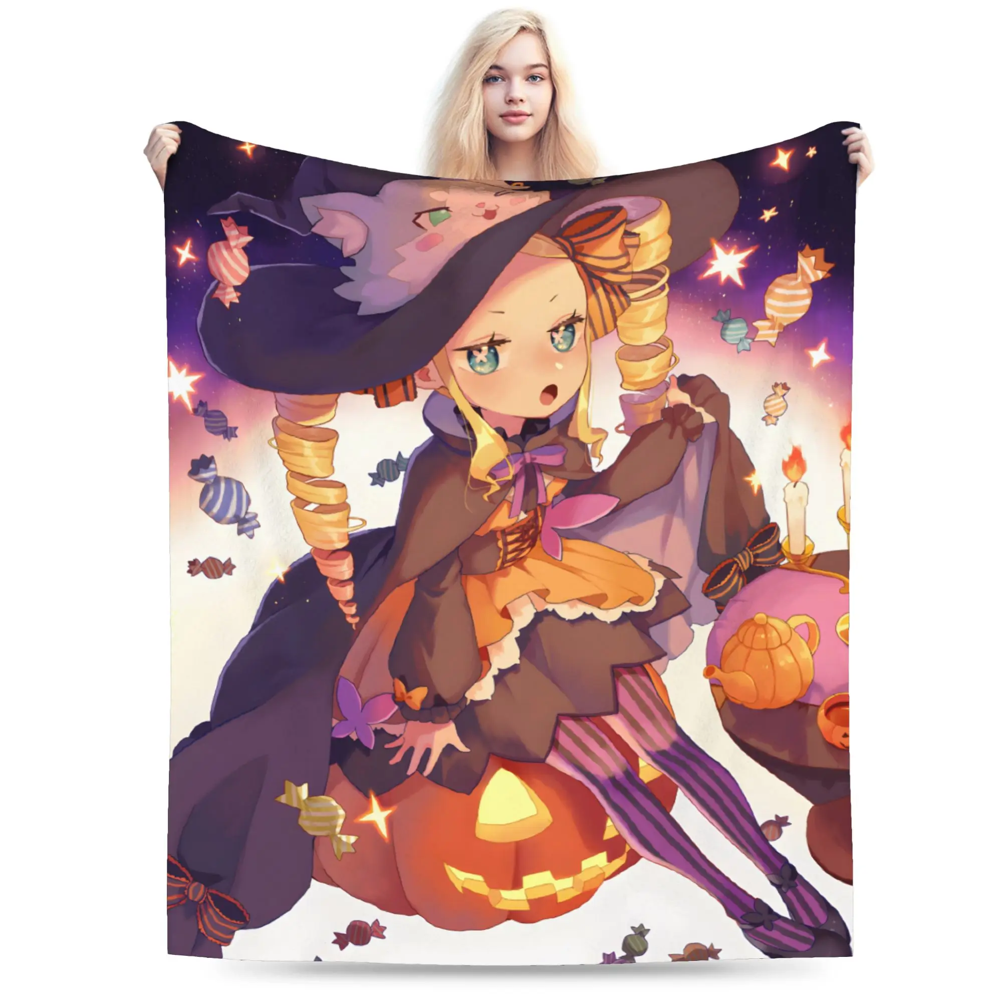 R-Re Zero Beatrice Anime  Blankets Velvet Winter  Breathable Ultra-Soft Throw Blanket for Bed Outdoor Plush Thin Quilt