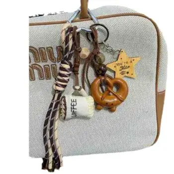 2025NOVÝ Přívěsek na kávový šálek Ručně tkaný provaz Alkalická voda Chléb Přívěsek na klíče Láskavé srdce Ozdoba na batoh 10 nejlepší prodej Klíčenka s kořením - №7