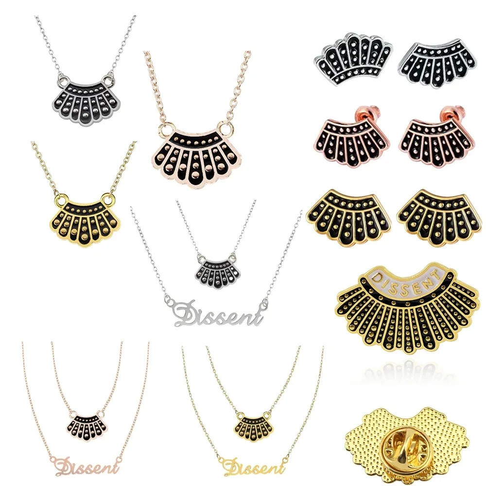 Collar y pendientes de la gran justicia para mujer, RBG broche con disenso, accesorios feministas, regalos