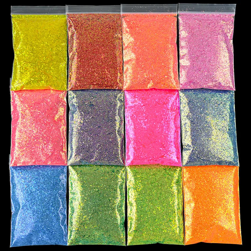 50g Mermaid Nail Art Glitter Mix Size Irridescent Chunky Nail Glitter Sequin Sparkly Flake Slices Body/Eye/Face Manicure Glitter