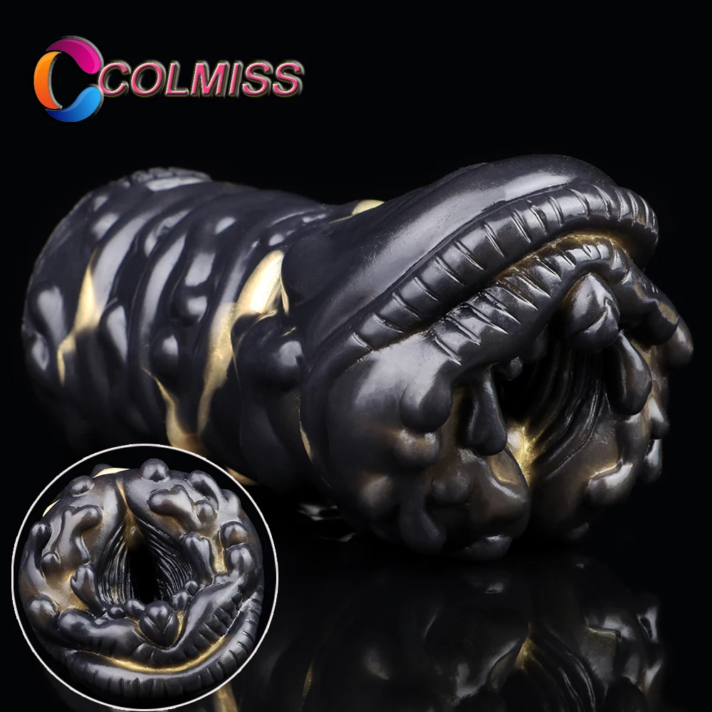 

COLMISS Silicone Male Masturbators Pocket Stroker Realistic Vaginal Pussy Penis Massager Adults Sucking Blowjob Sex Toys For Men