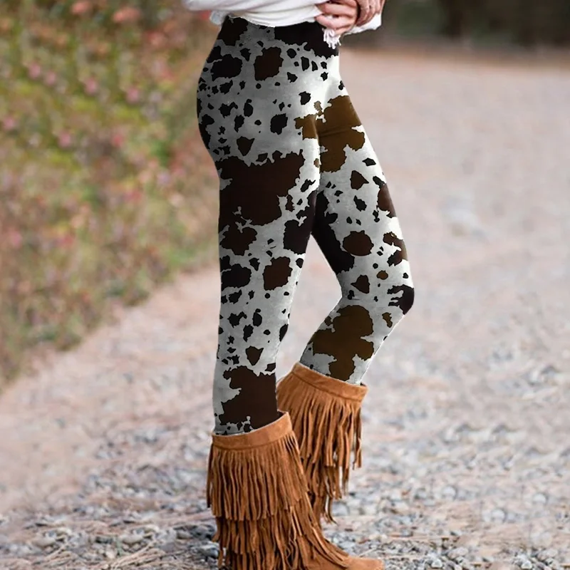 Fashion Women's Mid‑Waist Leggings Wood Bark Texture Art Print Slim Warm Abstract Natural Casual Daily Pants