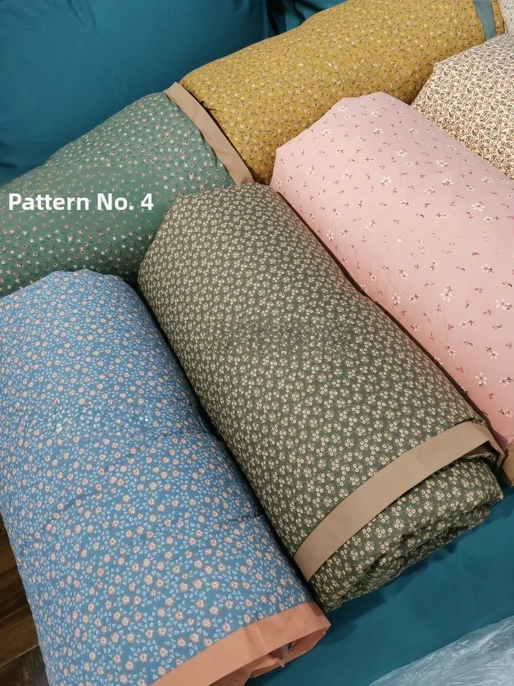 Washed Pure Cotton Flat Weave Comforter Cover Double Bed Sheet Soft Comfortable Durable Winter Warm Soy Protein Fiber Filling