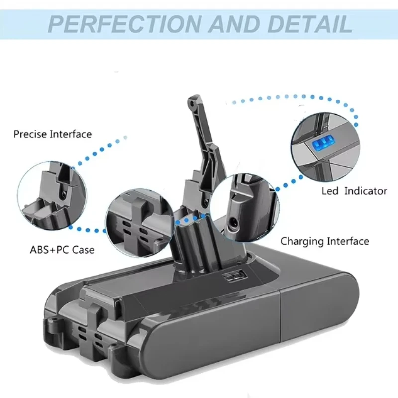 100% original dysonv8 12800mah 21.6v bateria para dyson v8 absoluto/fofo/animal li-ion aspirador de pó bateria recarregável