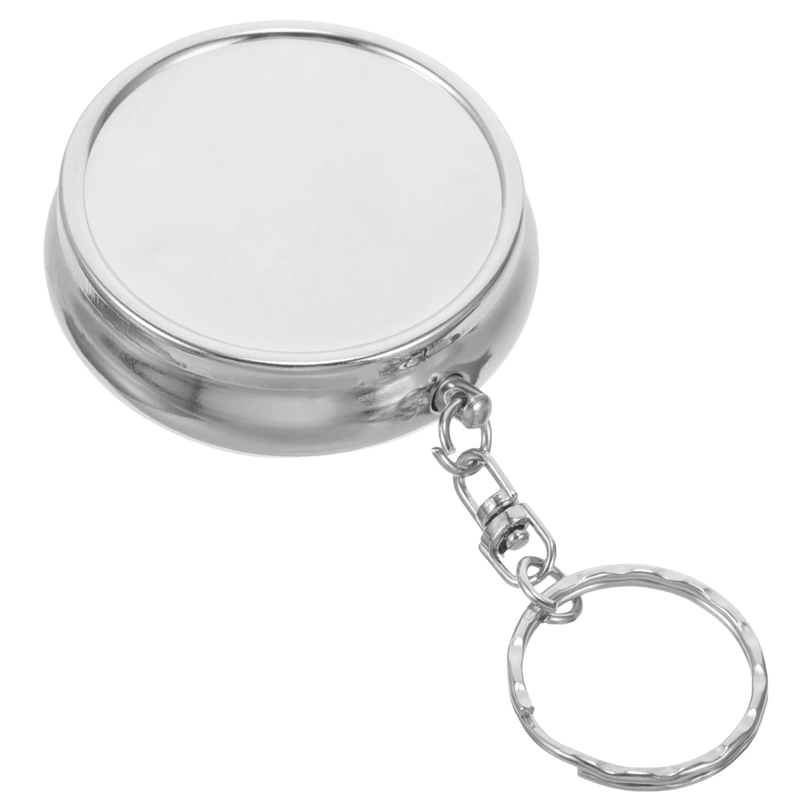 

Portable Metal Mini Ashtray Keychain Stainless Steel Pocket Size Storage Case Travel Key Ring Gifts for Smokers
