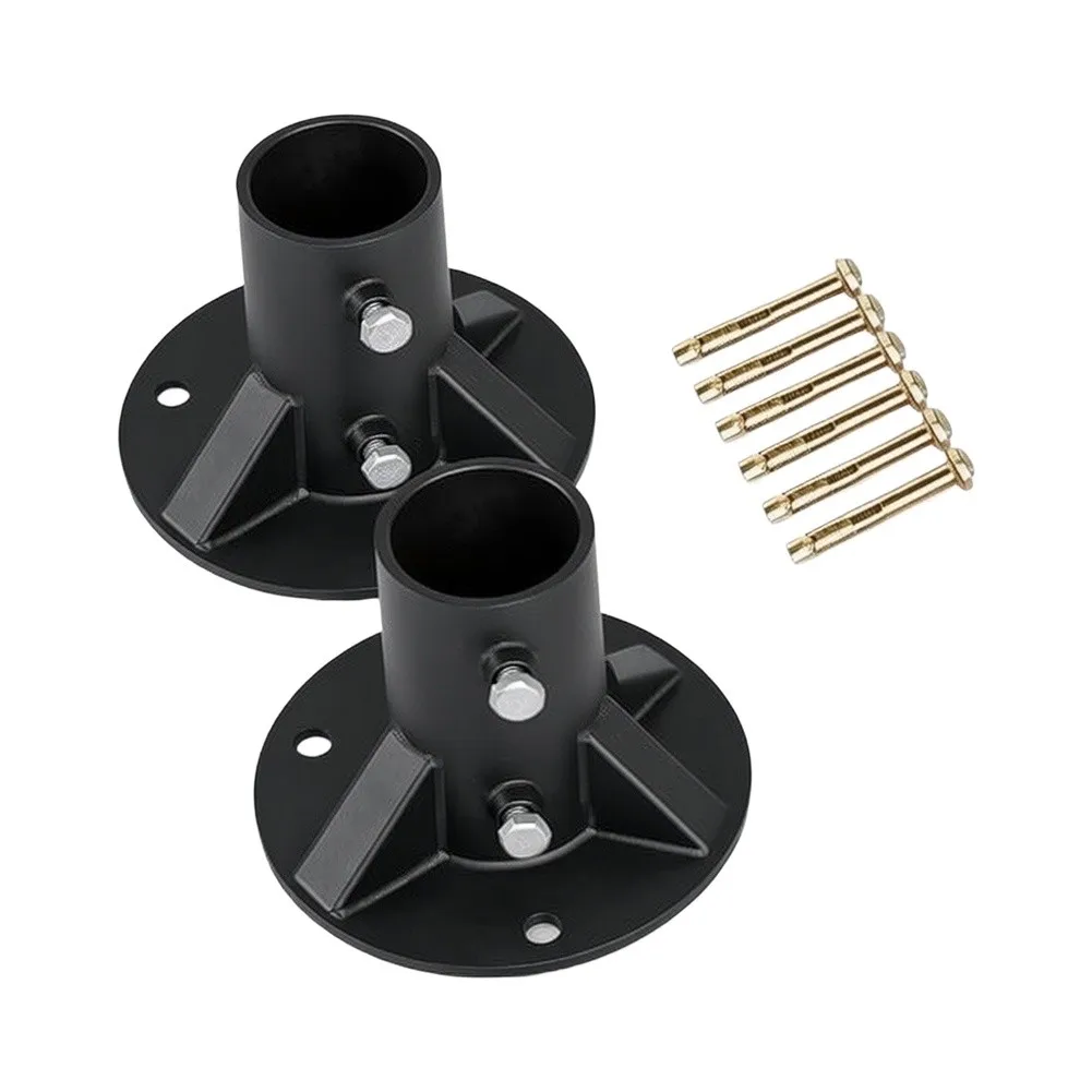 Curtain Rod Flange Bracket Black for Wall Mounted Wardrobe Rods and Closet Hanging Rods 19/22/25/32mm Inner Diameter
