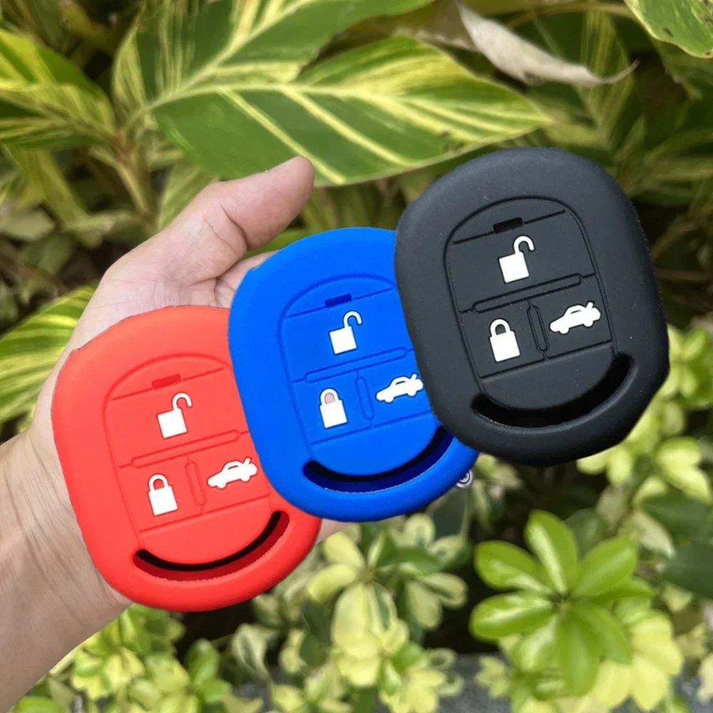 For Chevrolet Lacetti Optra Nubira 3 Buttons Remote Silicone Car Key Case Rubber Skin Protector Cover Shell Keychain Accessories