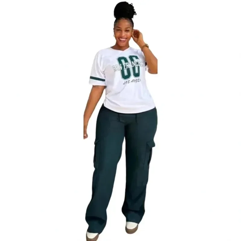 

Customized 2 Piece Women Set Dashiki African Clothes Summer New Fashion Short Sleeve Top And Denim Shorts Suit Party Lady Matchi