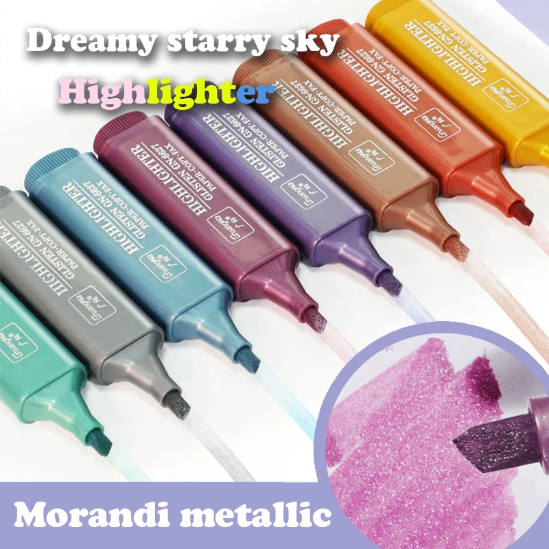 1Pc Shiny Highlighter Pen Fine Flash Color Markers Pen Painting Maker for Scrapbook Diary Journal Student Kids Stationery Supply