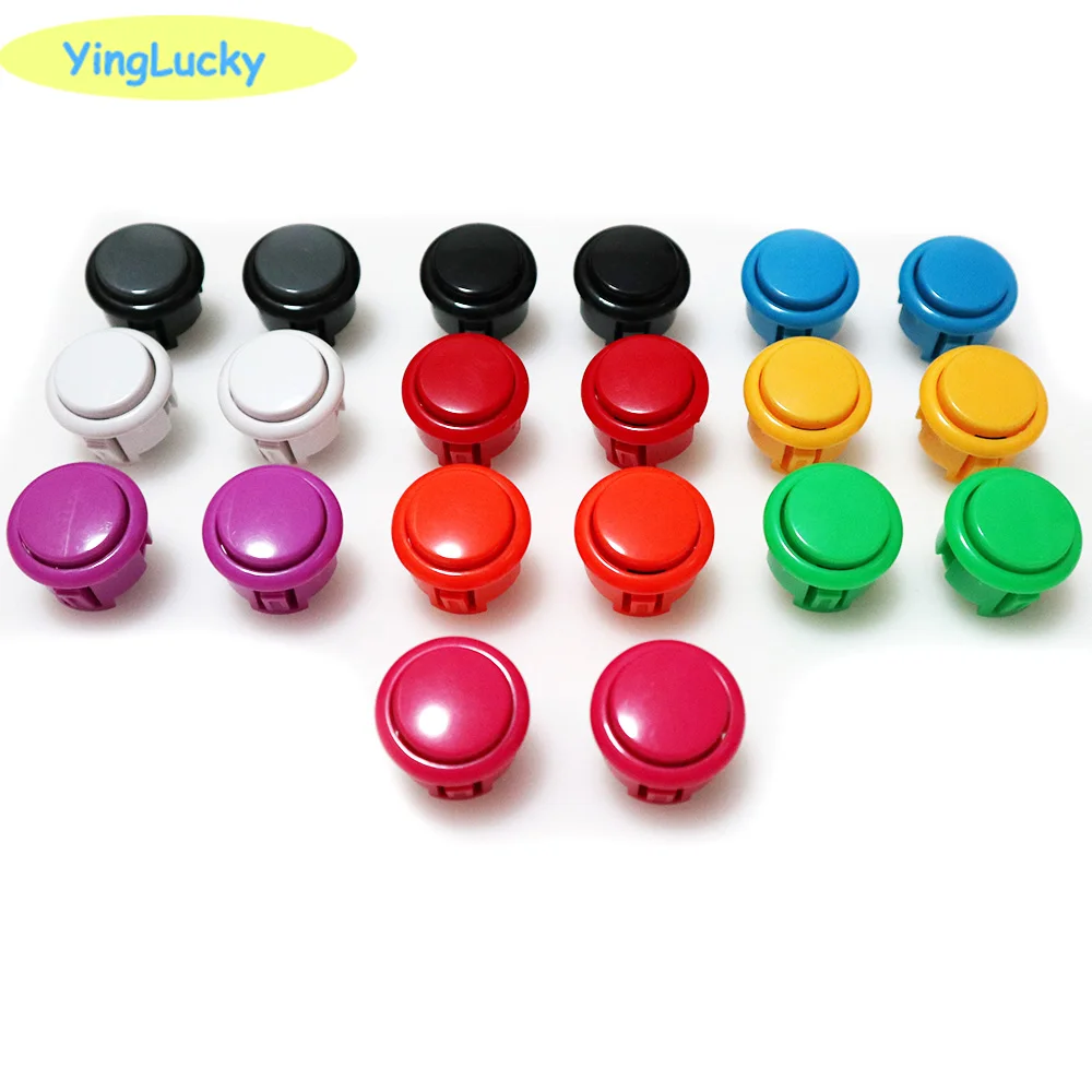 yinglucky 100pcs/lot arcade button 24mm 30mm push button card copy sanwa button for arcade cabinet Pandora box