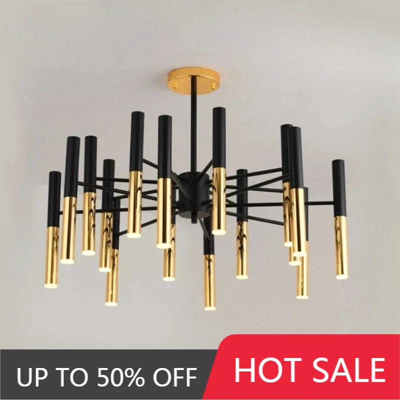 Post-modern Minimalist LED Ceiling Chandelier Lamps Concise Stick Suspension Pendant Lights Home Decor Items Living Room Bedroom