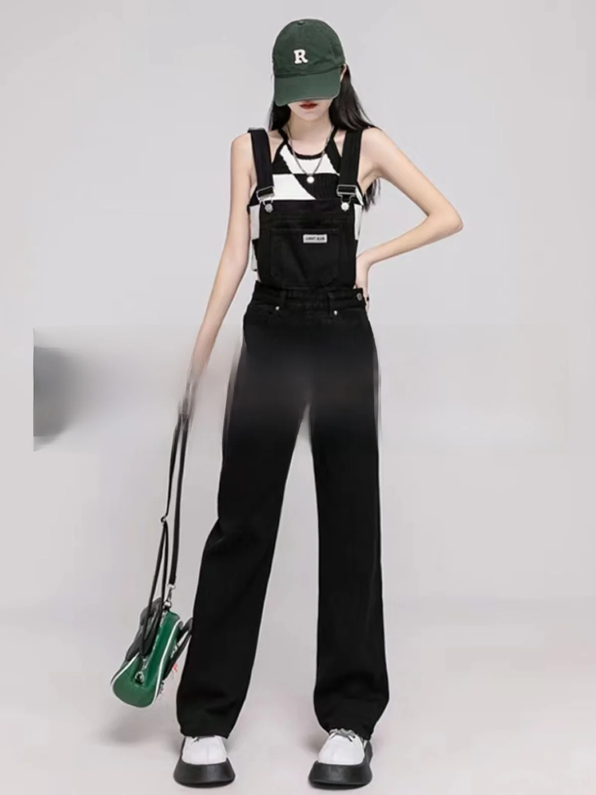 

Джинсовые комбинезоны Bla, женские весенне-осенние свободные молодежные брюки с высокой талией, узкие прямые брюки длиной до пола, цельные брюки