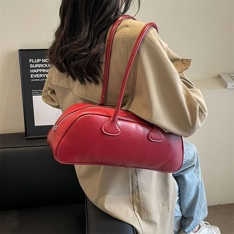 Clssic Shoulder Bags for Women 2024 Trend New Fashion Solid Color Handbags Ladies Designer Luxury Small Sac A Main Femme Purses