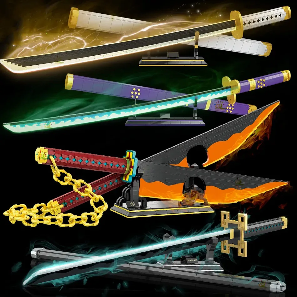 Samurai Sword Building Blocks Ninjasn Yamato Blade Katana Japanese Anime Nichirin Knife Bricks MOC Children Toys for Adult Gifts