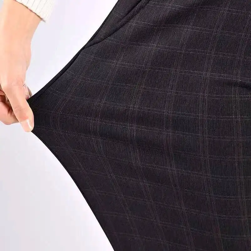 Middle-aged Women's Trousers Spring Autumn High Elastic Waist Straight Pants Female Loose Casual Mom Pants Pantalon Femme 5XL