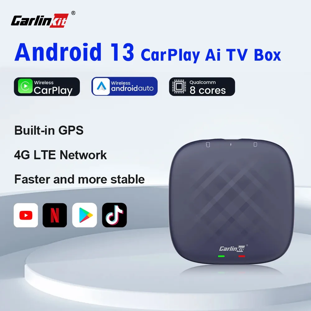 Carlinkit CarPlay Android 13 Plus All in One Box CarPlay Wireless Android Auto For Benz Toyota Skoda Netflix 4GLTE Qualcomm8 64G