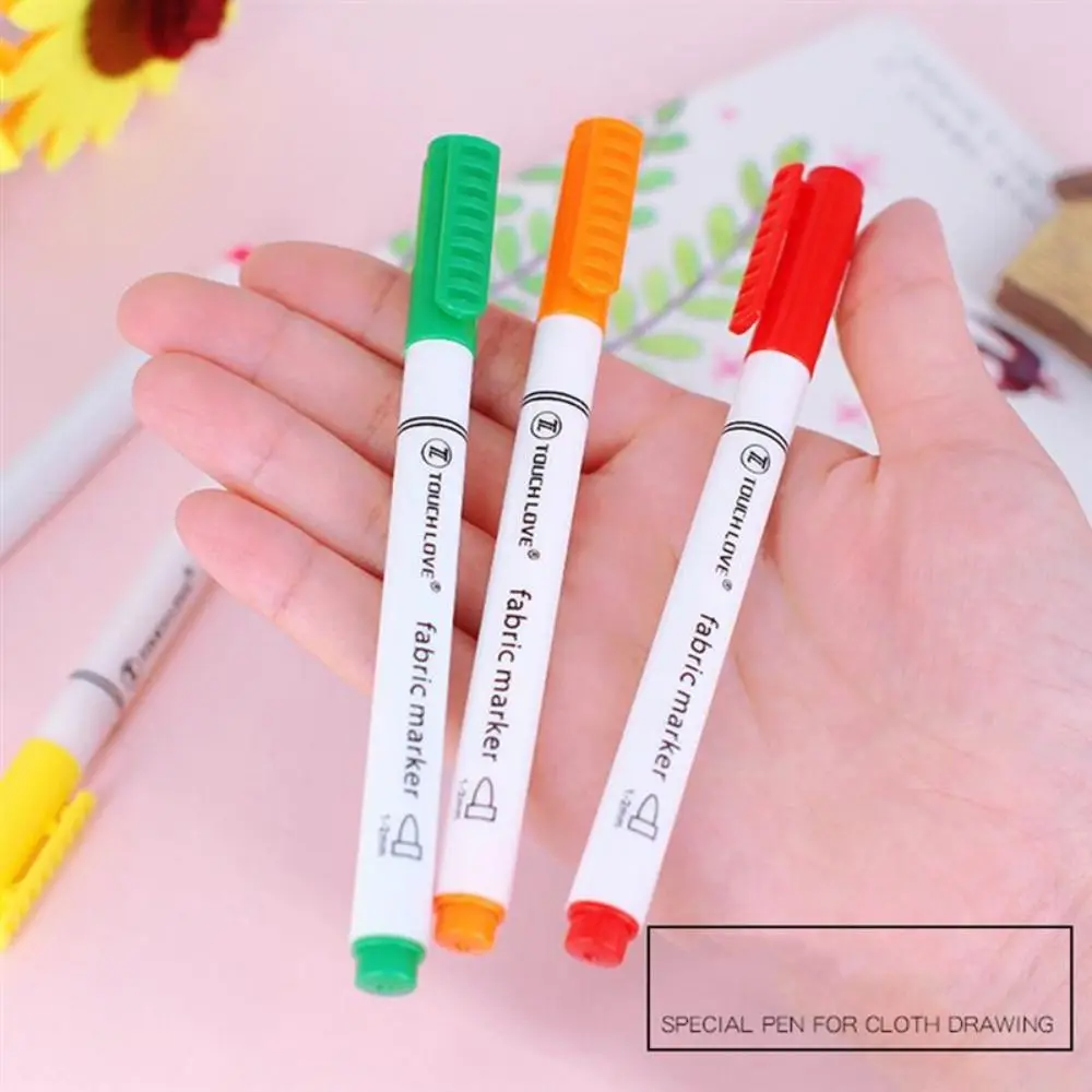 8PCS/Set 8 Colors T-shirt Pigment DIY Crafts Drawing Supplies Painting Tools Fabric Marker Pen T-shirt Markers Textile Paint Pen