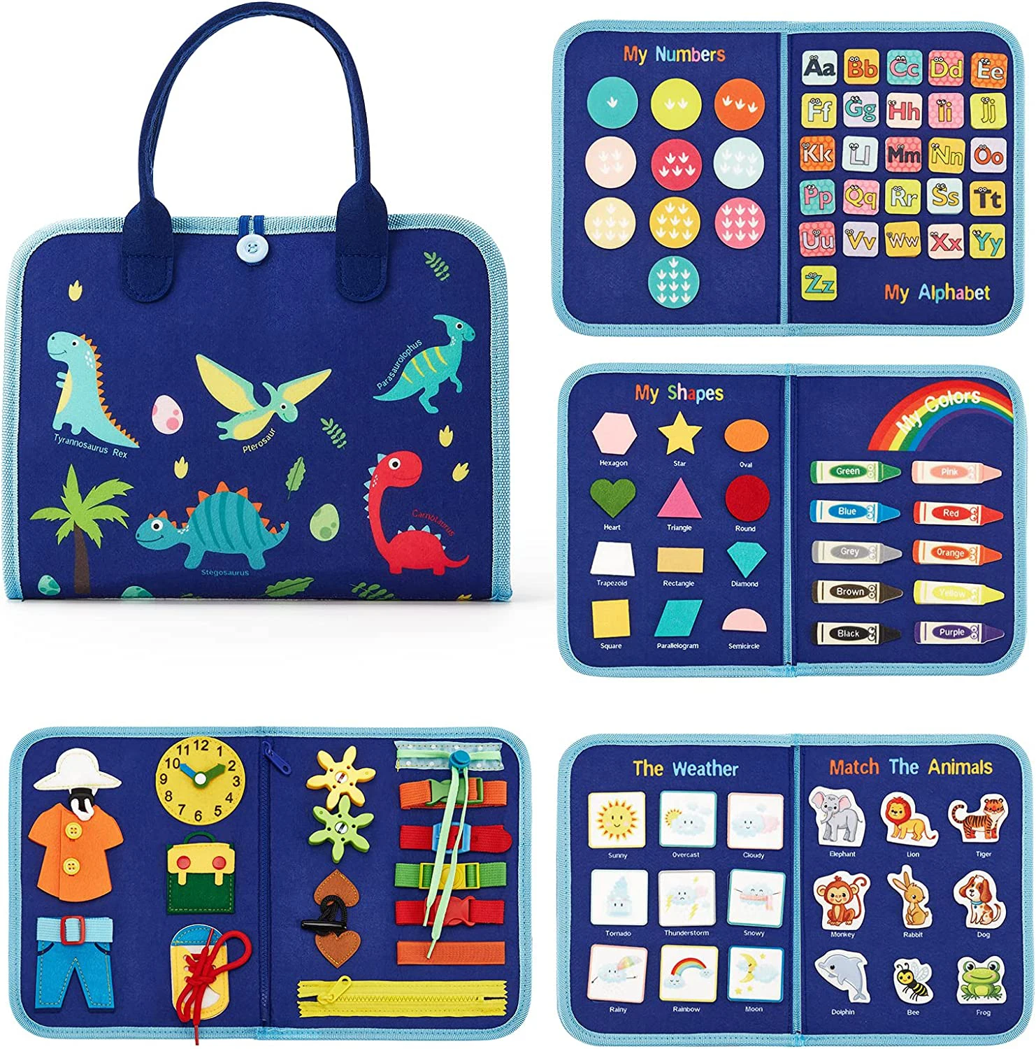 Peuter Montessori Drukke Board Activiteiten Onderwijs Speelgoed Basiskleding Motorische vaardigheden Baby Reizen Leren Speelgoed Voor Kerstcadeau