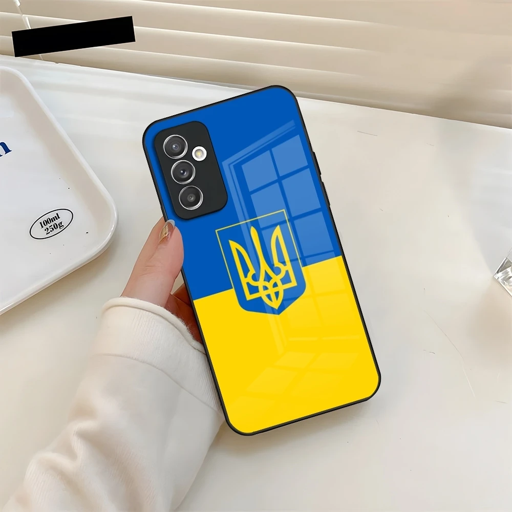 U-Ukraine Flag Phone Case Glass for Samsung Galaxy S20 S24 S21 S22 S23 Ultra Fe Plus A34 A54 A24 A52 A53 M54 Cover