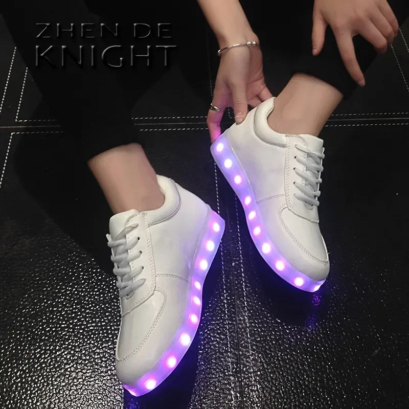 Size 34-42 Kids USB Luminous Sneakers for Girls Boys Women Shoes Krasovki with Backlight with Light Led Shoes Glowing Sneakers