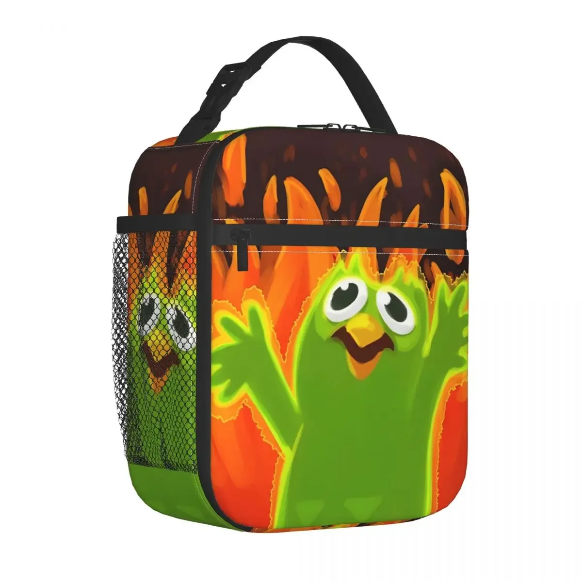 إلمو ميمي الطلاء Duolingo اكسسوارات معزول أكياس الغداء لتخزين المدرسة صناديق الطعام المحمولة الحرارية برودة صناديق الغداء