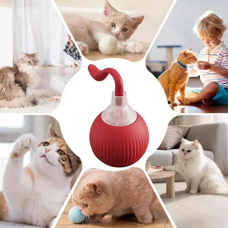 Interactive Cat Toy Ball Motion Activated Sensing Moving Cat Toy Ball Rechargeable Automatic Cat Ball Toy 360 Degree Rotate