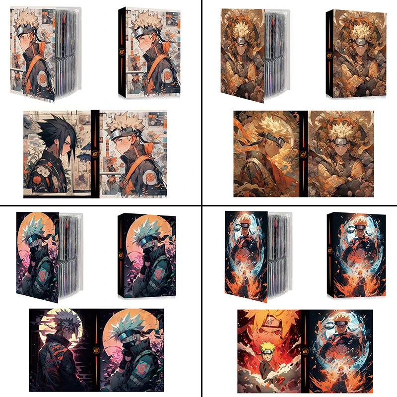 Anime Naruto Card Album 240 PCS Game Collection Card Book Naruto Binder Protector Notebook Storage Folder Uzumaki Naruto Sasuke