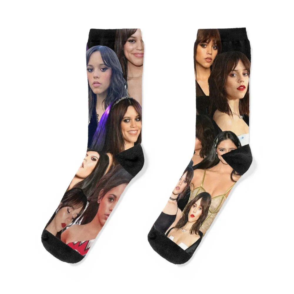 

jenna ortega photo collage Socks hip hop sheer sports stockings Men Socks Women's