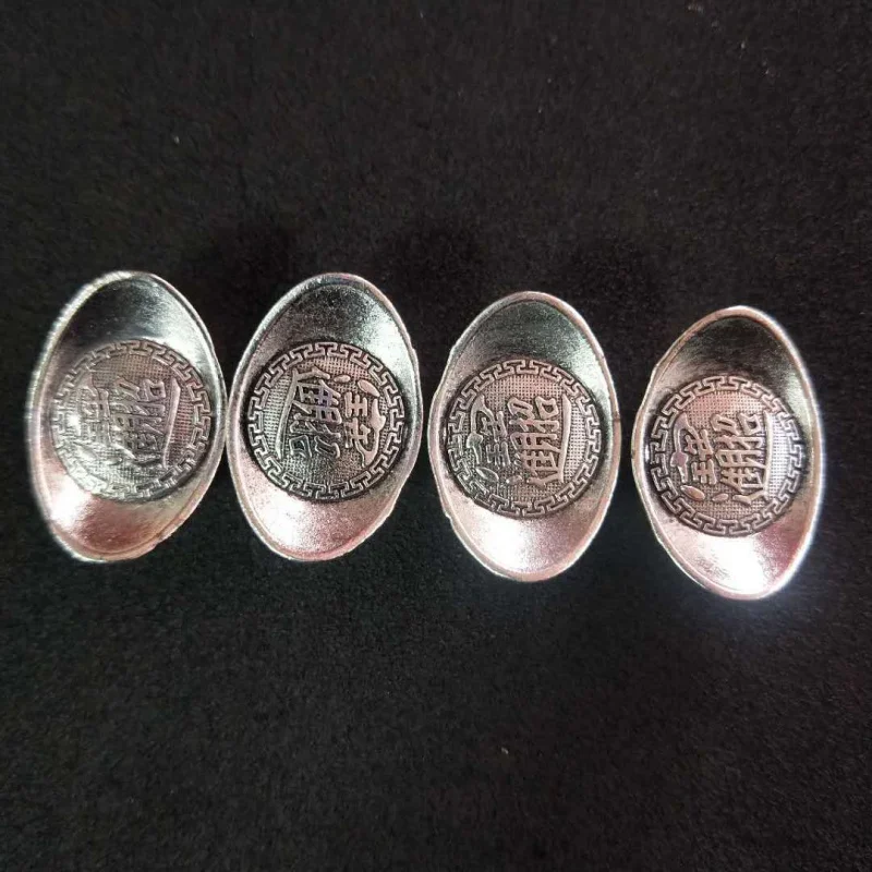 Factory Wholesale Small Yuanbao Decoration Alloy Metal Gold Ingot Silver Ingot Supplies Crafts One Piece Dropshipping