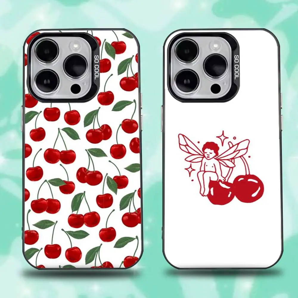 

Delicious cherries Phone Case For iPhone 16,15,14,13,12,11,Mini,Pro,E,SE4,XS,MAX Black Candy Matte Cover