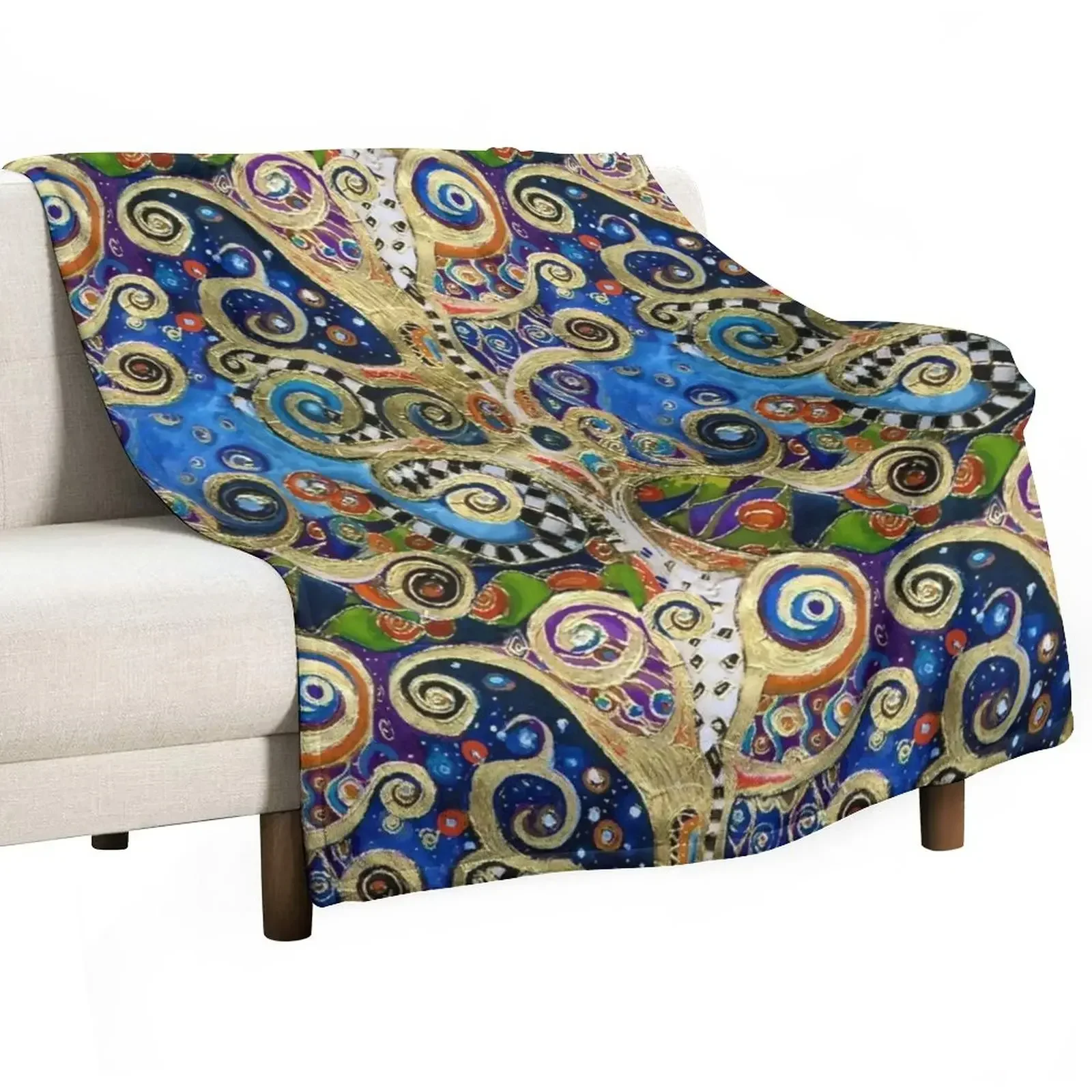 The Changing Seasons of Klimt Throw Blanket Multi-Purpose Giant Sofa Fluffy Softs Blankets