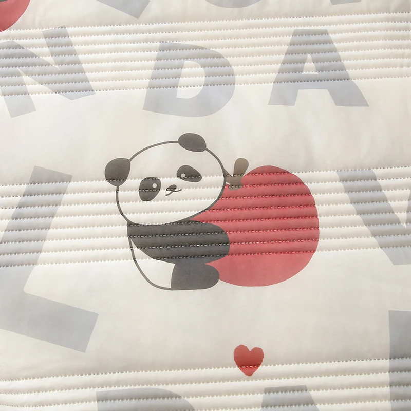 Cute Panda with Letter Summer Cool Quilt Air Conditioning Quilts Core Ice Silk Thin Comforter Blanket Washable Cool Silk Quilt