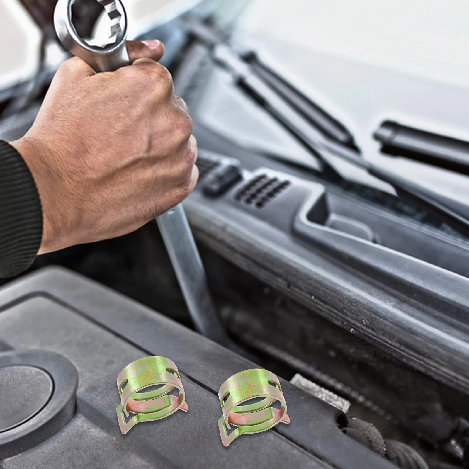 

10pcs Elastic for Oil Tube Car Clamps For Oil Tube Galvanized Hose Hoop Heavy Duty Tubing Clamp Φ20mm Stable Fixation