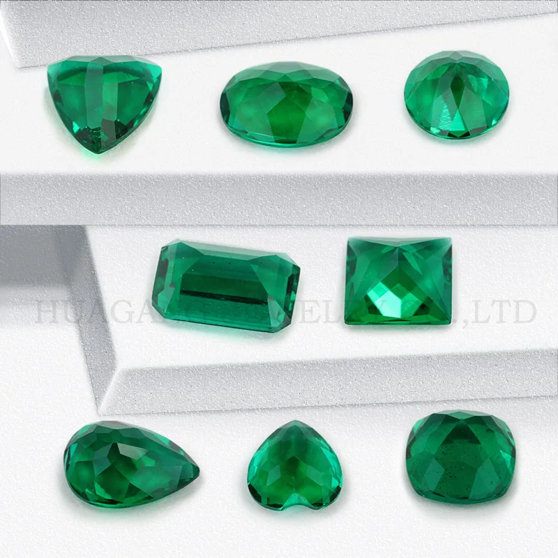 Zambian Emerald Laboratory Cultivate gemstones Round Pear Oval Heart drill including minor cracks and inclusions loose gemstone